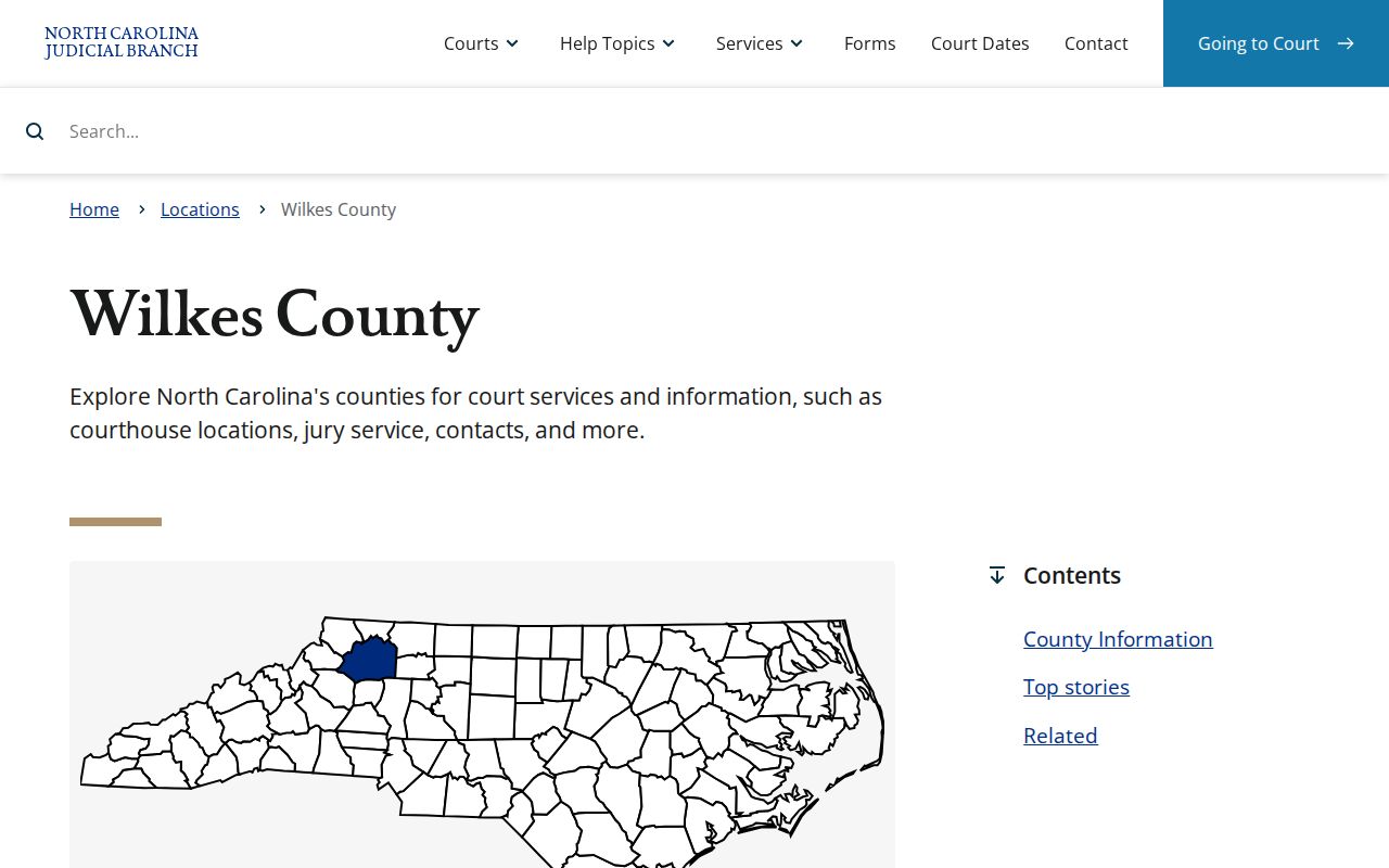 Wilkes County criminal court cases services page