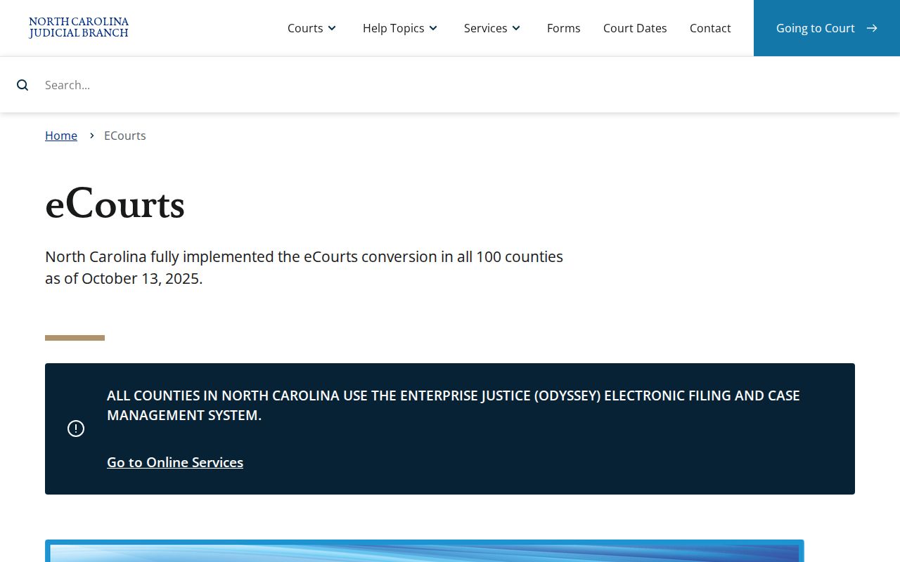 North Carolina eCourts system for Wilkes County criminal court cases