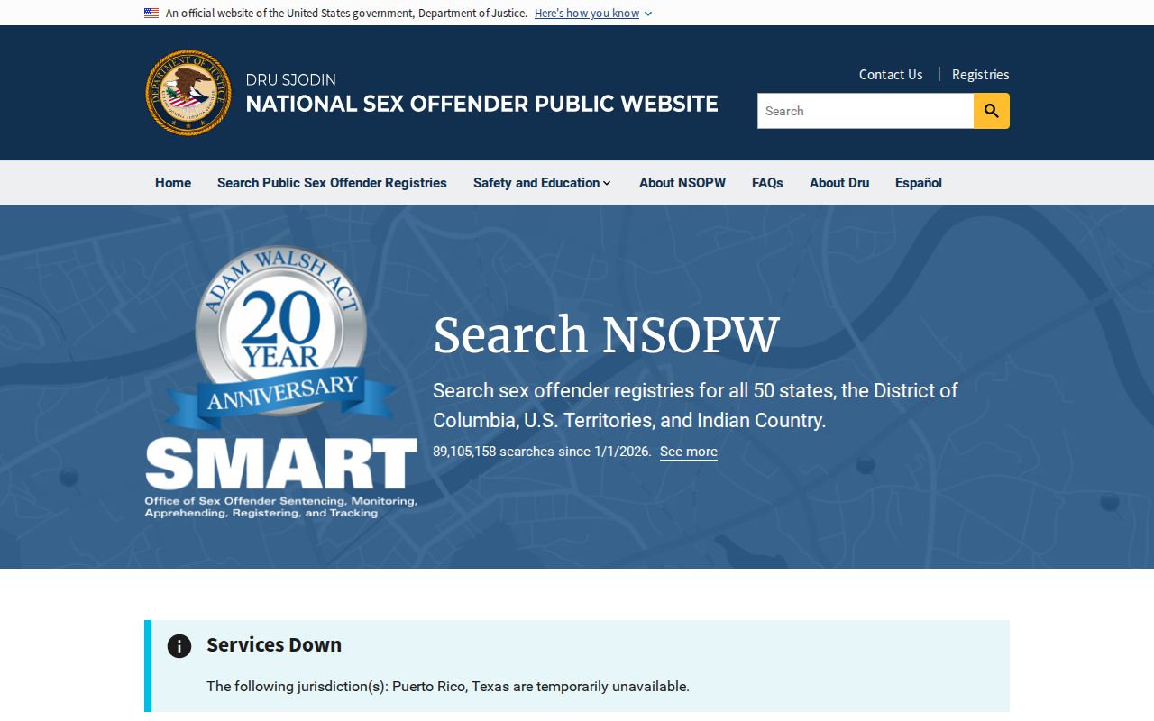 Wilkes County sex offender check using the national NSOPW search