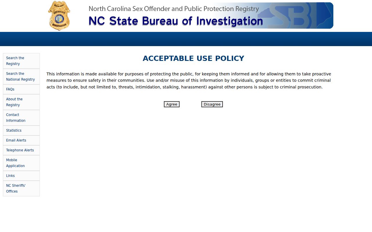 Wilkes County sex offender registry search on the official North Carolina system